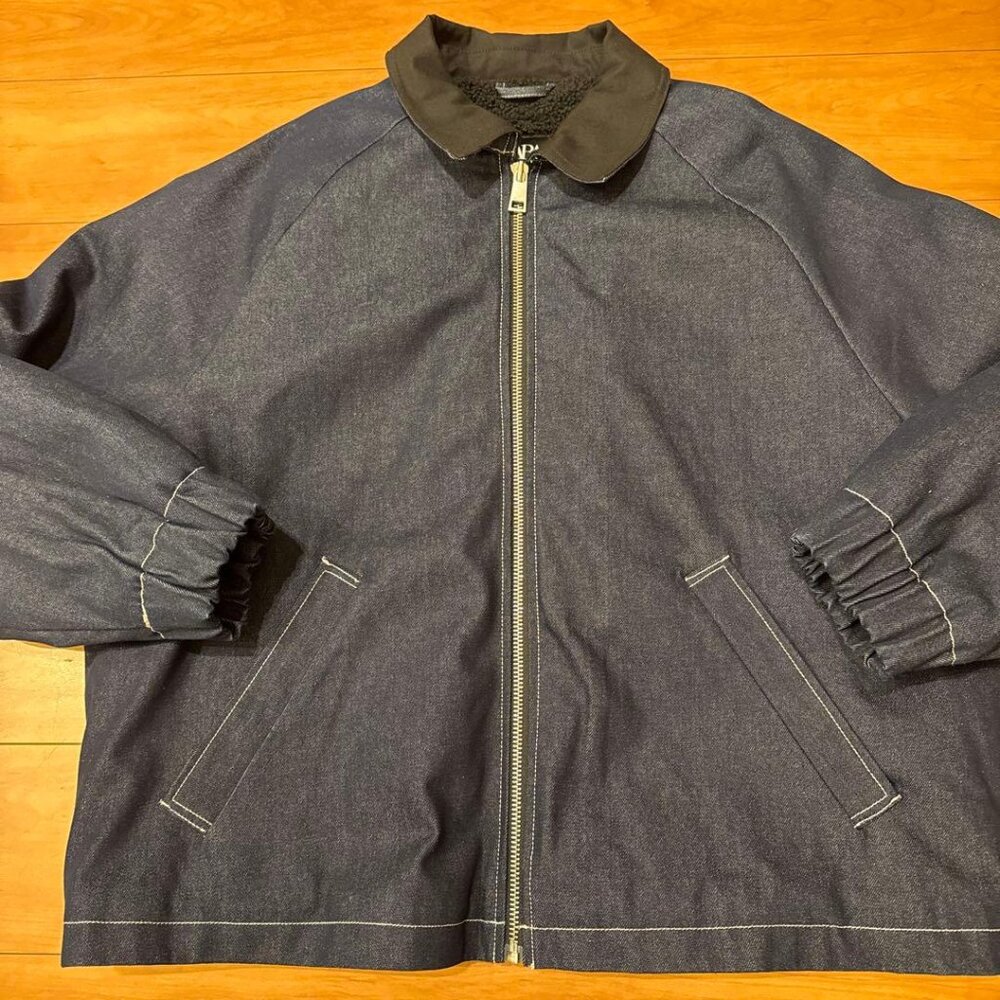[ZARA] New Denim Boa Full-Zip Rider's Jacket